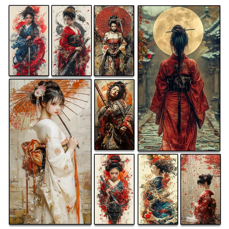 

Набор алмазной живописи в японском стиле, кимоно «сделай сам», красота, алмазная мозаика, 100% 5D, квадратный круглый горный хрусталь, вышивка крестиком, домашний декор стен