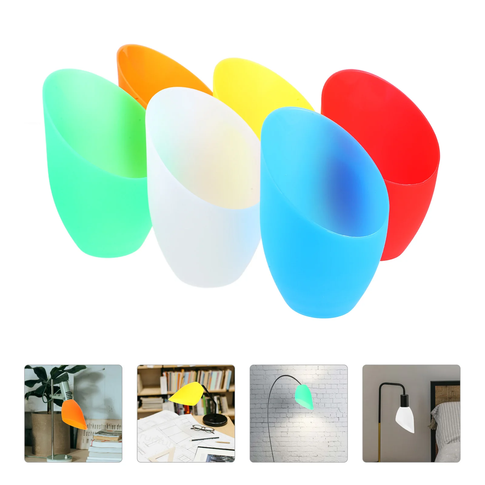 6 قطعة عاكس الضوء برميل ملون 42 مللي متر قاعدة عالية الجودة غطاء خفيف من البلاستيك للاستخدام الداخلي مصباح طاولة أرضي #5