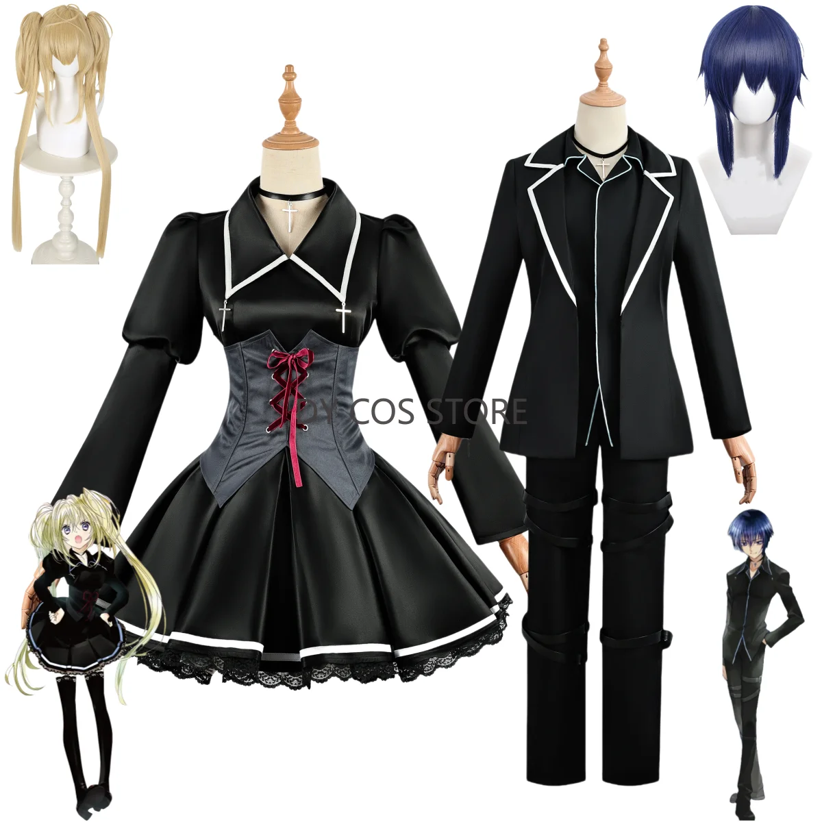 

Аниме Shugo Chara Tsukiyomi Utau Tsukiyomi Ikuto Косплей Костюм Черное Платье Пальто Униформа Парик Мужчина Женщина Сексуальный Бал в маске Костюм