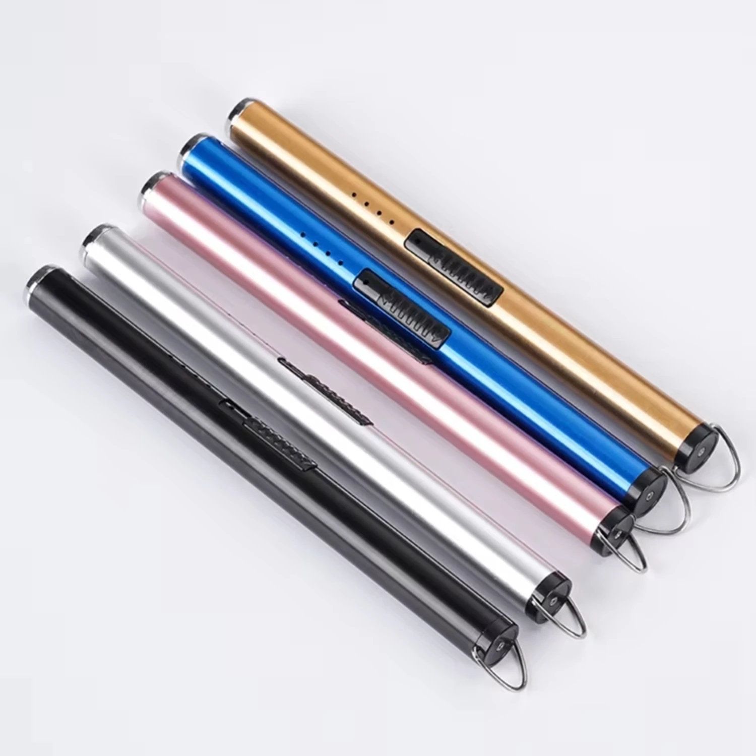 Portable Single Arc Wind Proof Rechargeable Led Battery Indicator BBQ Metal  Usb  with Hook