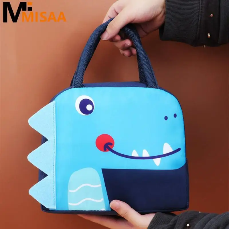 Lunch Bag Not Easily Deformed Durable Oxford Cloth Kids Lunch Bag Insulated Lunch Box Bag Felt Molding Smooth Zipper Multi Color