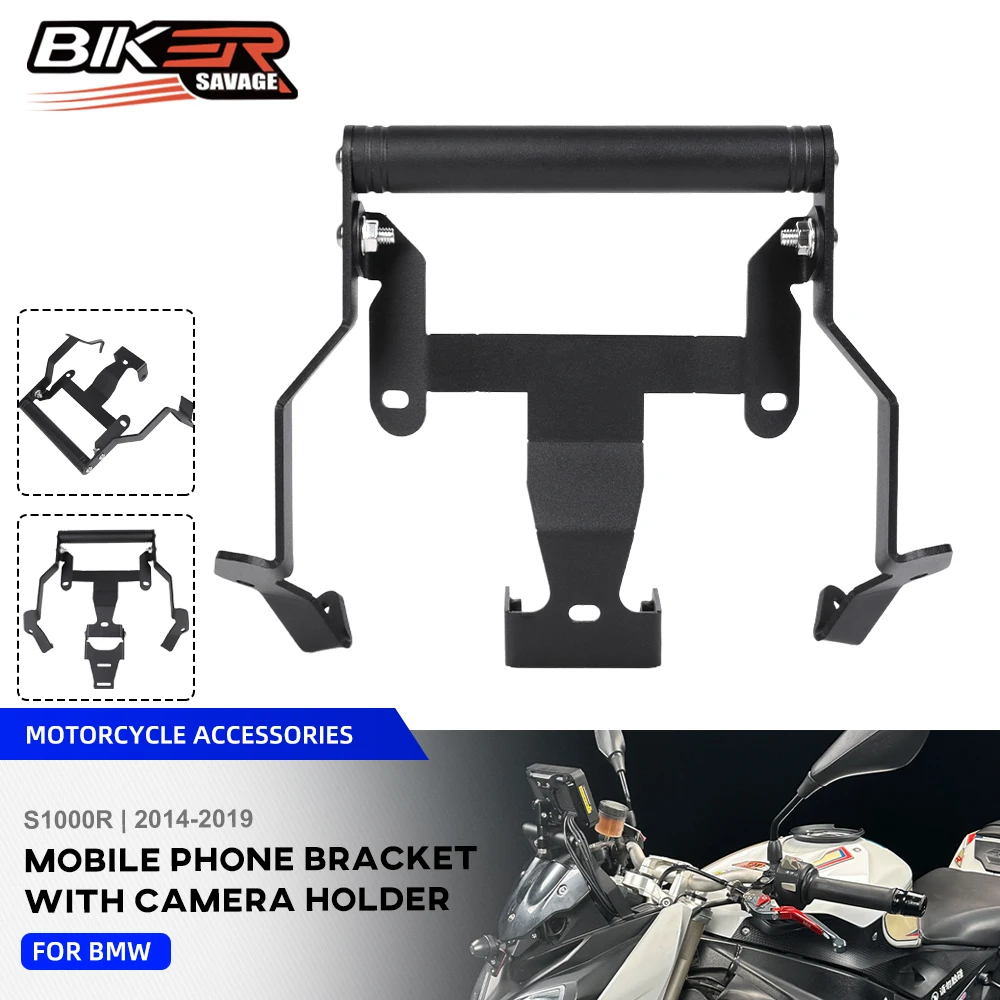 S1000R المقود تمديد نظام تحديد المواقع والملاحة قوس لسيارات BMW S1000R 2019 دراجة نارية مقود دعم الهاتف مع حامل الكاميرا #1