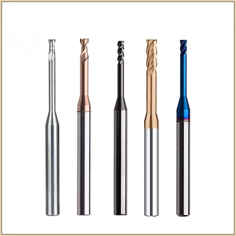 

1pc Hrc60 2/3/4 Flute Tungsten Carbide End Mill Milling Cutter Cnc Routerbits Long Flute Endmills 1mm 1.5mm 2mm 2.5mm 3.0mm