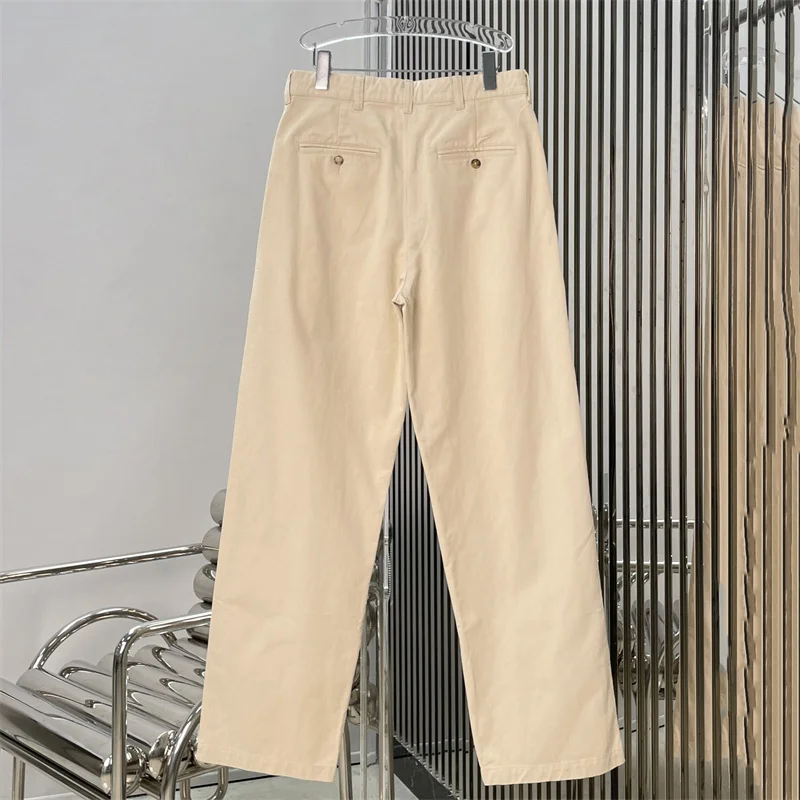 Women's pants New cotton high waisted straight leg pants for autumn 2026 Drawstring slim fit wide leg pants y2k casual pants