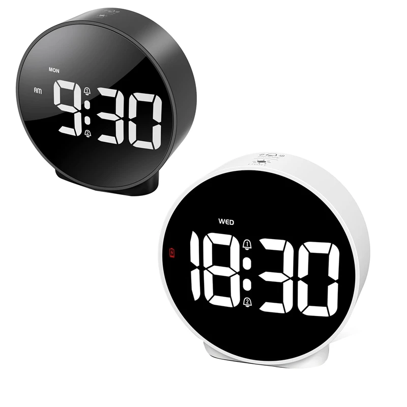 Alarm Clock Digital Travel Alarm Clocks Bedside Battery Mains Powered Dual Loud Alarms For Heavy Sleepers Clock