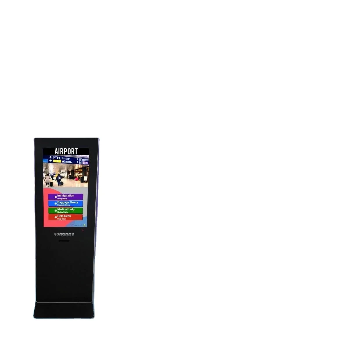 Snappy 21.5 32-Inch Queue Management System Arabic French Multi-Language Ticket Dispenser Floor Standing Self-Service Kiosk