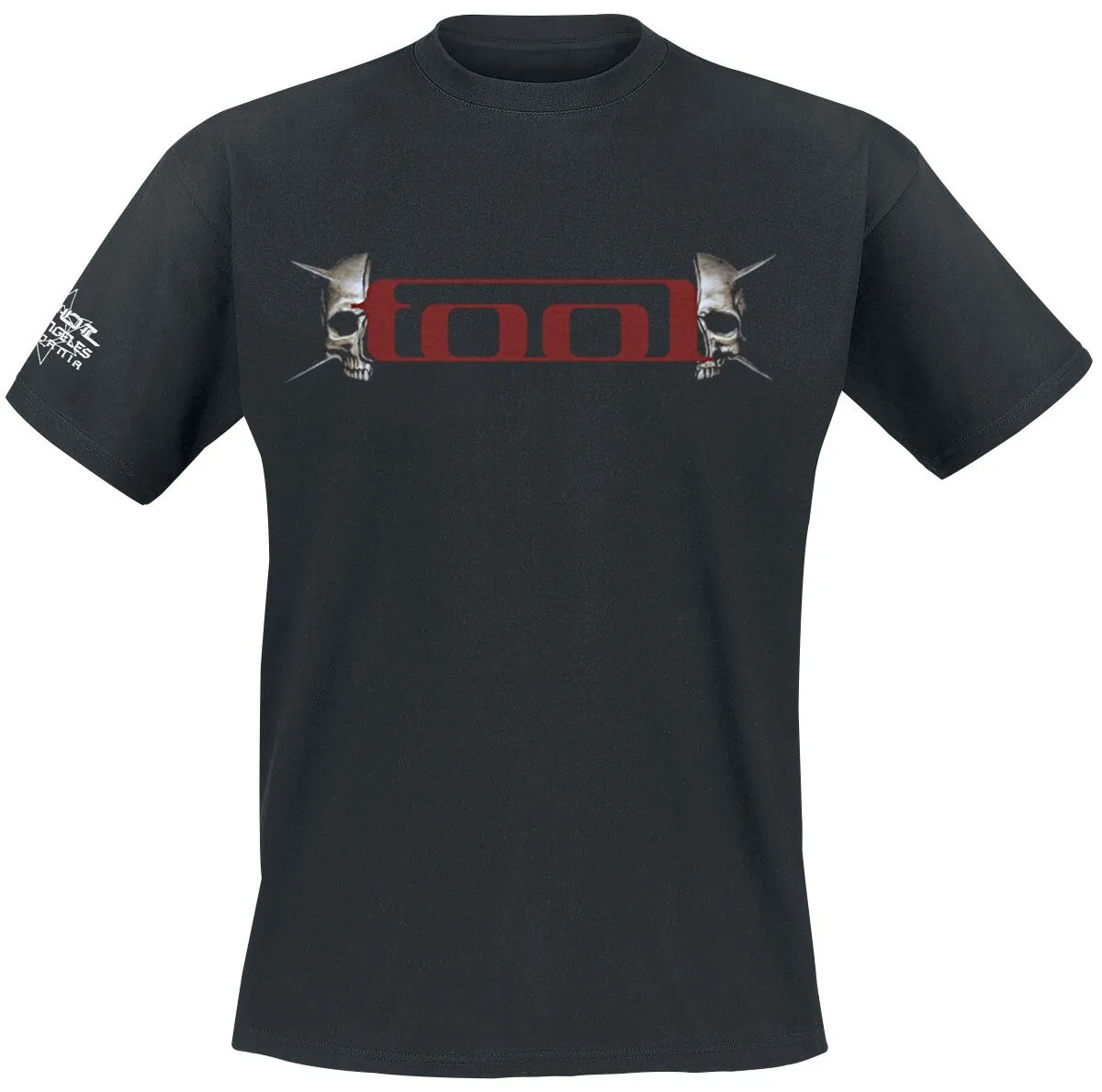 Tool Inspired Baumwoll-T-Shirt mit Neon-Logo und abstraktem Totenkopf, Progressive Metal Streetwear Tee – Detail 6