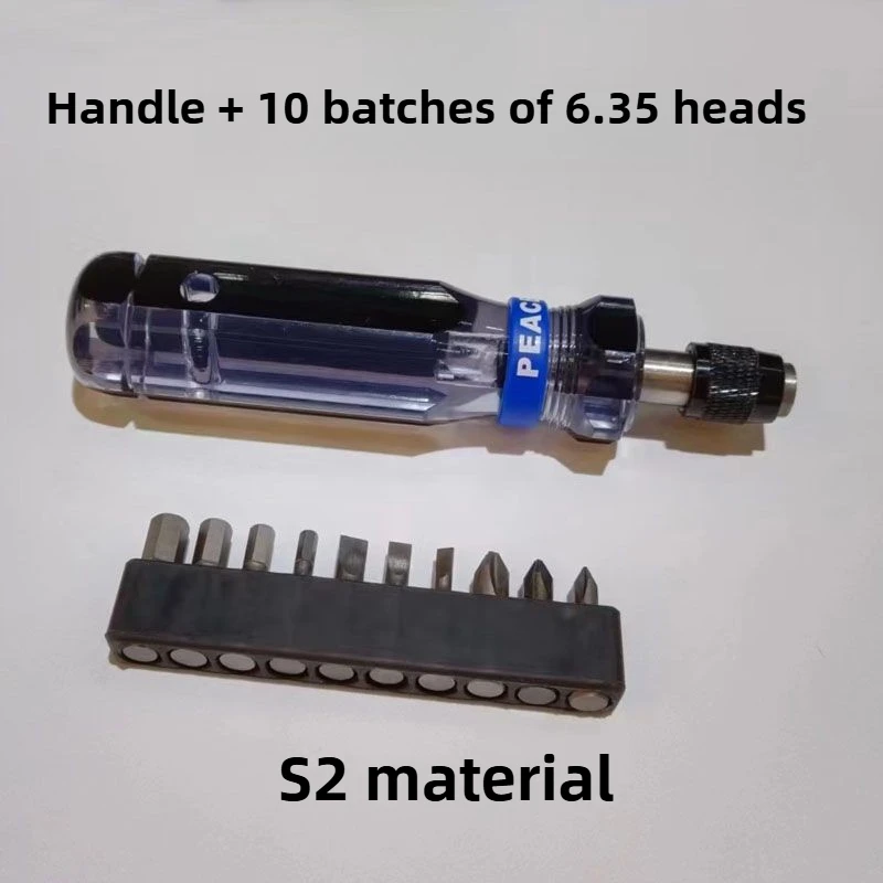 6,35 Mehrzweck-Schraubendrehergriff 6,35 10-teiliges Set S2 Universal Kreuzförmige schnelle magnetische Absaugung tragbar – Detail 7