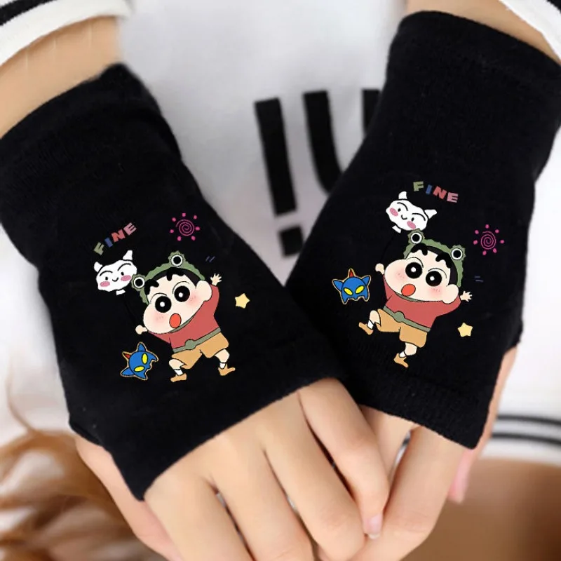

Crayon Shin-chan Glove Cute Cartoon Creativity Knit Fingerless Gloves Fashion Exquisite Keep Warm Cold Protection Supplies