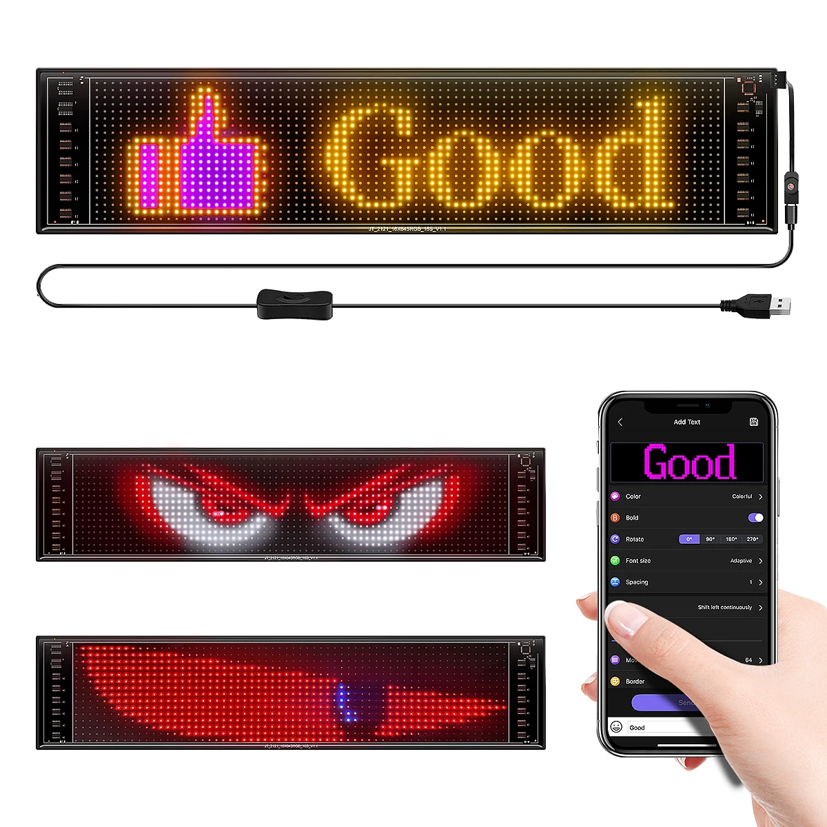 2025 Upgrade Multifunctional LED Matrix Panel ,APP Control Scrolling LED Sign, Custom,Graffiti Flexible Led Matrix Panel for Car