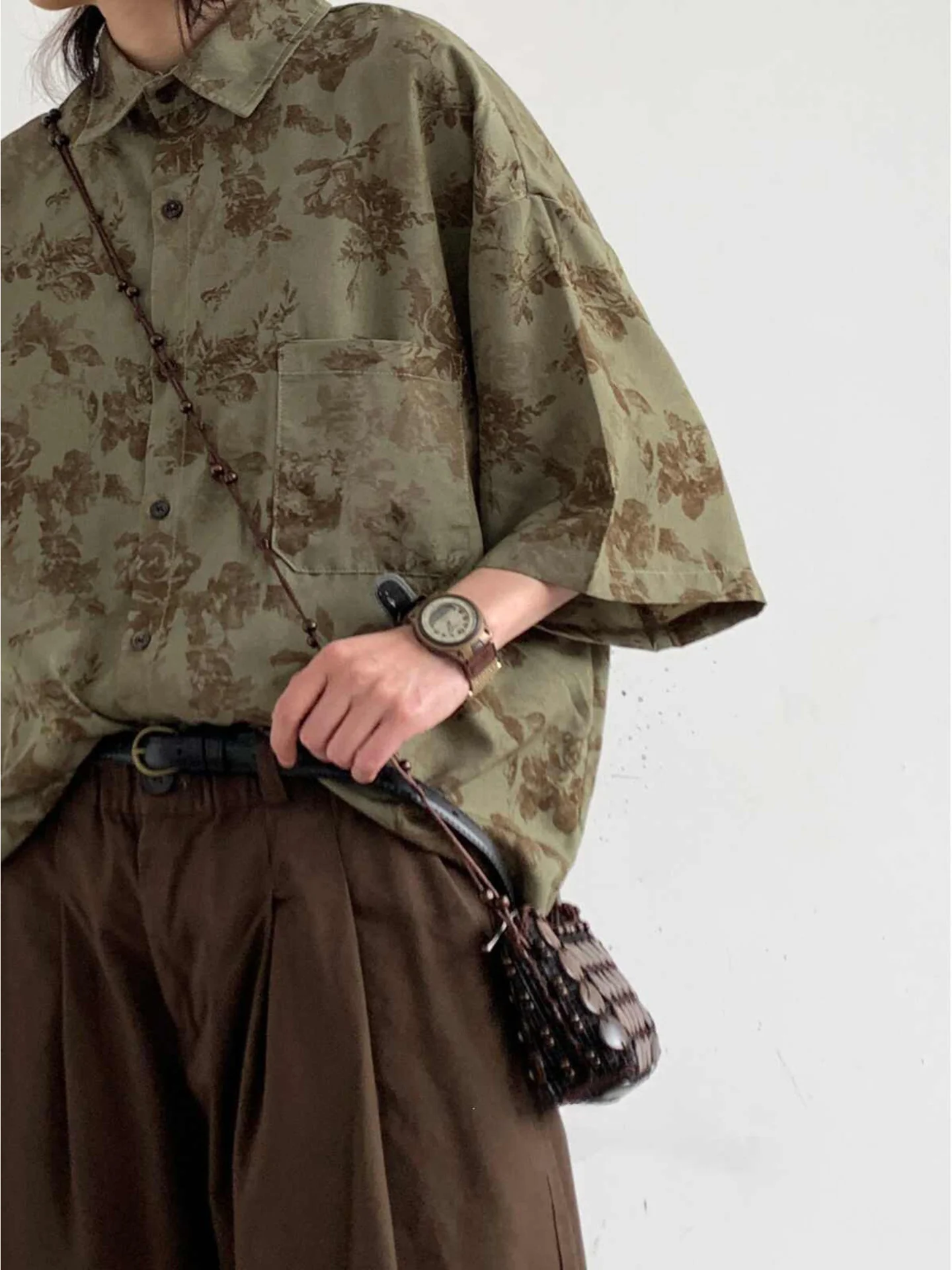 

Retro Japanese Harajuku Floral ort Sve irt ex Summer Vaion Streetwear Men's Women'sBF Sle Spring Autumn Cotto...