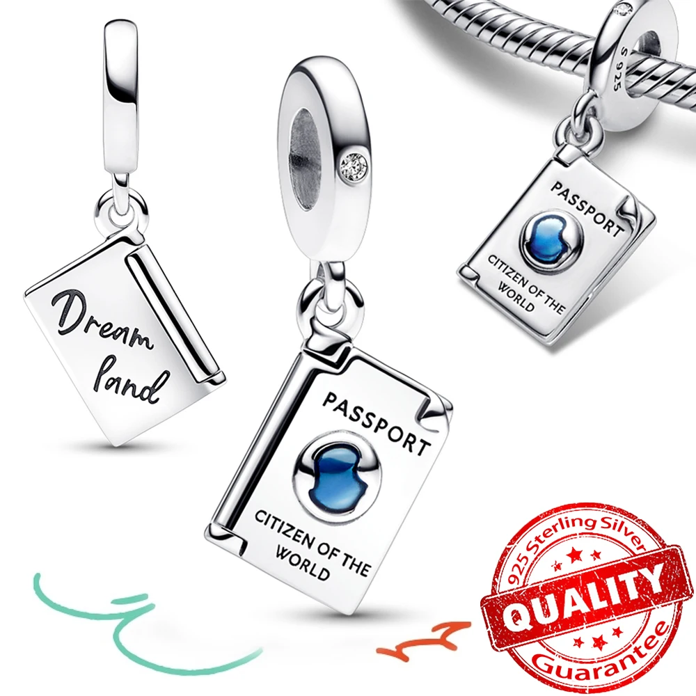 Trendy 925 Sterling Silver Citizen Of The World Book Dangle Charm Fit Pandora Bracelet Accessorie Jewelry Making Fine Women Gift