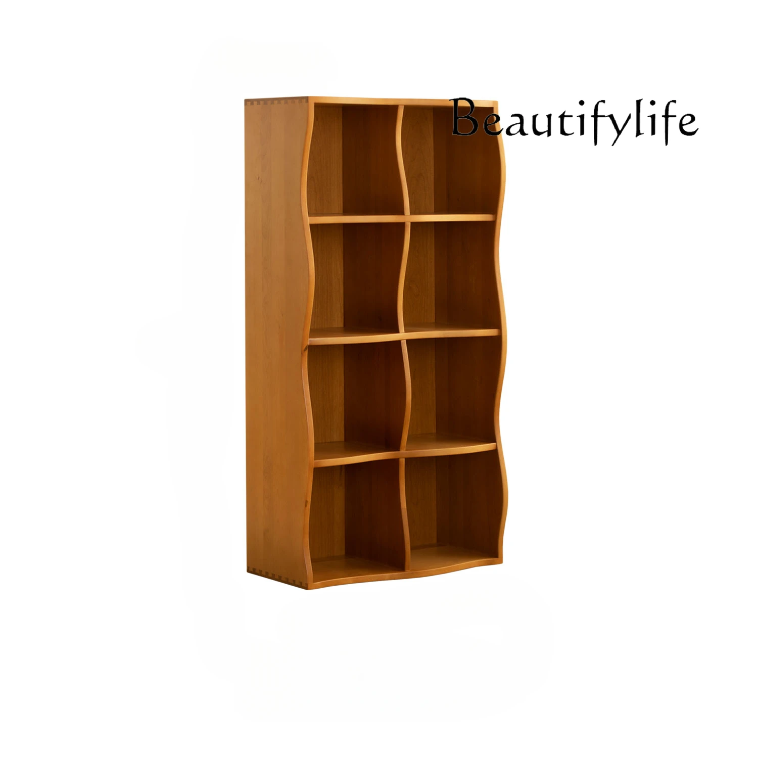 

Curved Solid Wood Floor Mid-Ancient TV Cabinet Bookcase Storage Display Cabinet Retro Side Cabinet