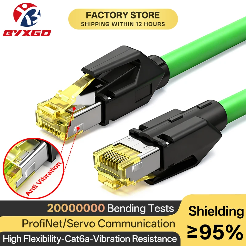cabo-ethernet-industrial-cat6a-antivibracao-de-alta-flexibilidade-com-dupla-blindagem-rj45-para-ethercat-profinet-plc