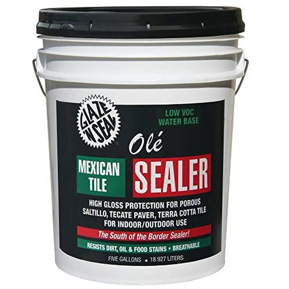 Mexican Tile Sealer 5 Gallon UV Inhibitor Durable High Gloss Finish Indoors/Outdoors Lawn Garden Tank Sprayer Translucent 1