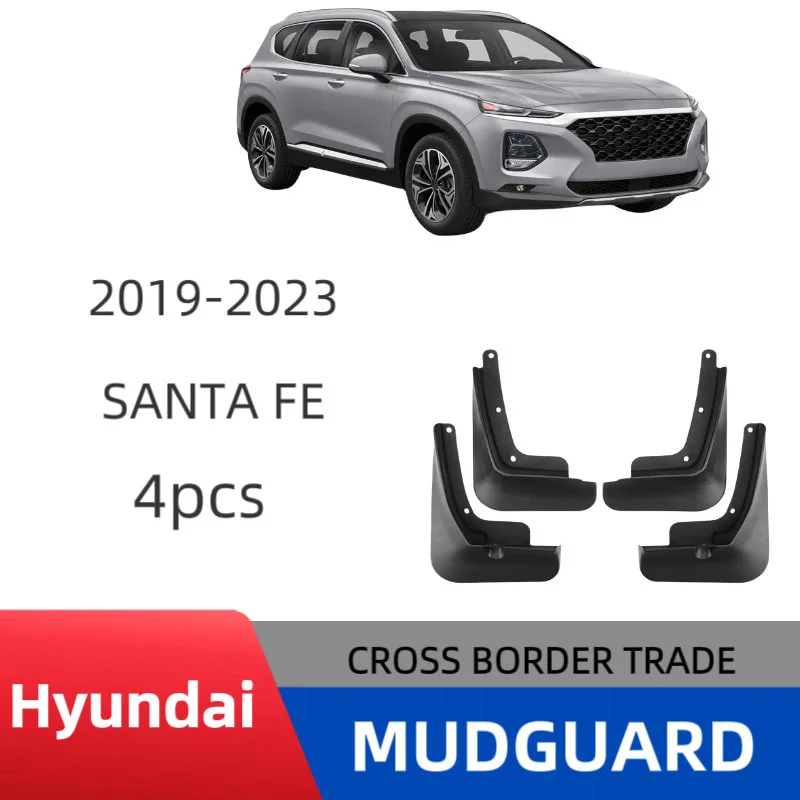 4PCS For Santa Fe 2019-2023 Car Mudguards Cover Front and Rear Parts Splash Proof Cars Mudguard Flaps Wheel Guards Accessories