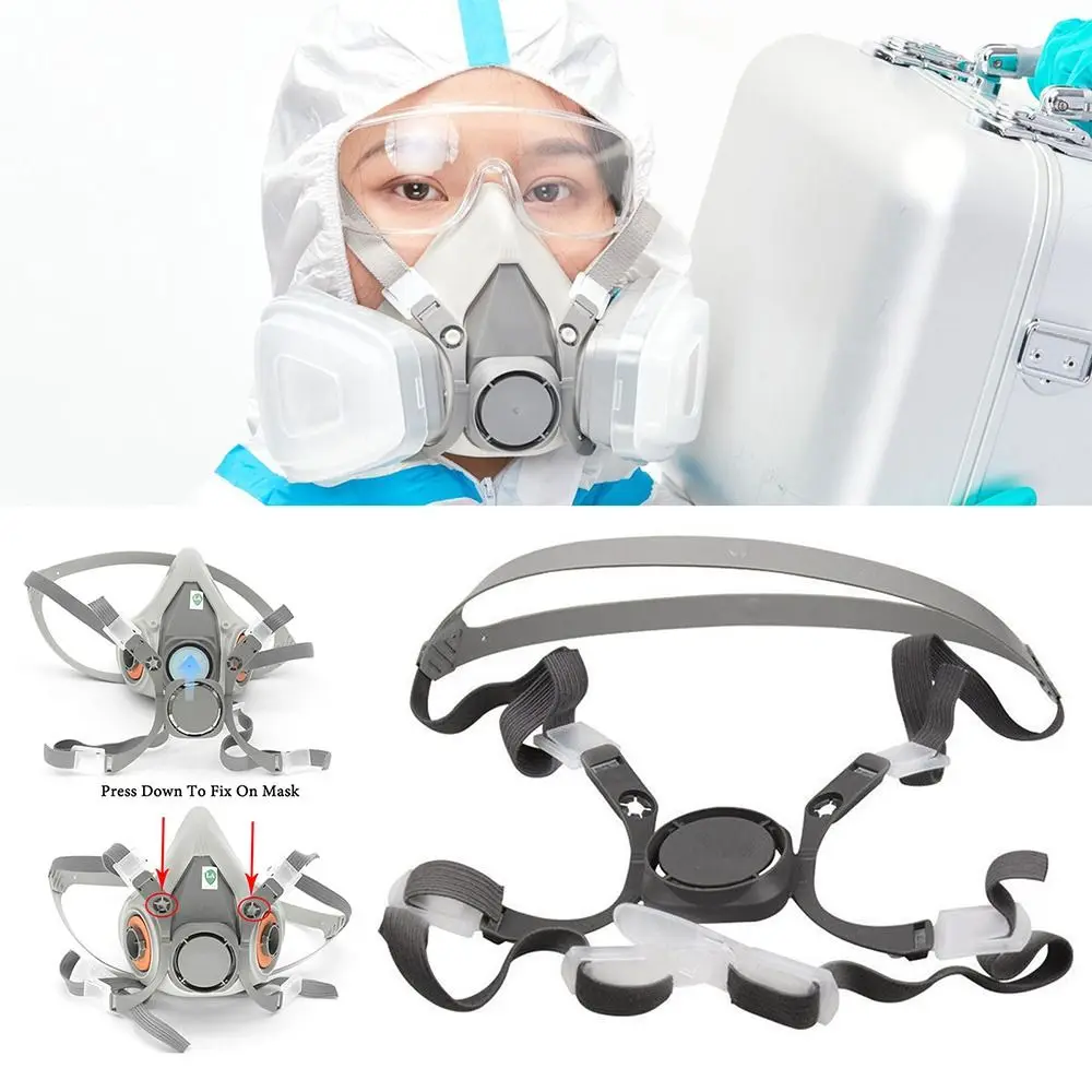 

Plastic 6281 Head Belt Set Grey Repair Dust Mask Headband Spraying Chemical Industry Respirator Elastic Strap for 6100/6200/6300
