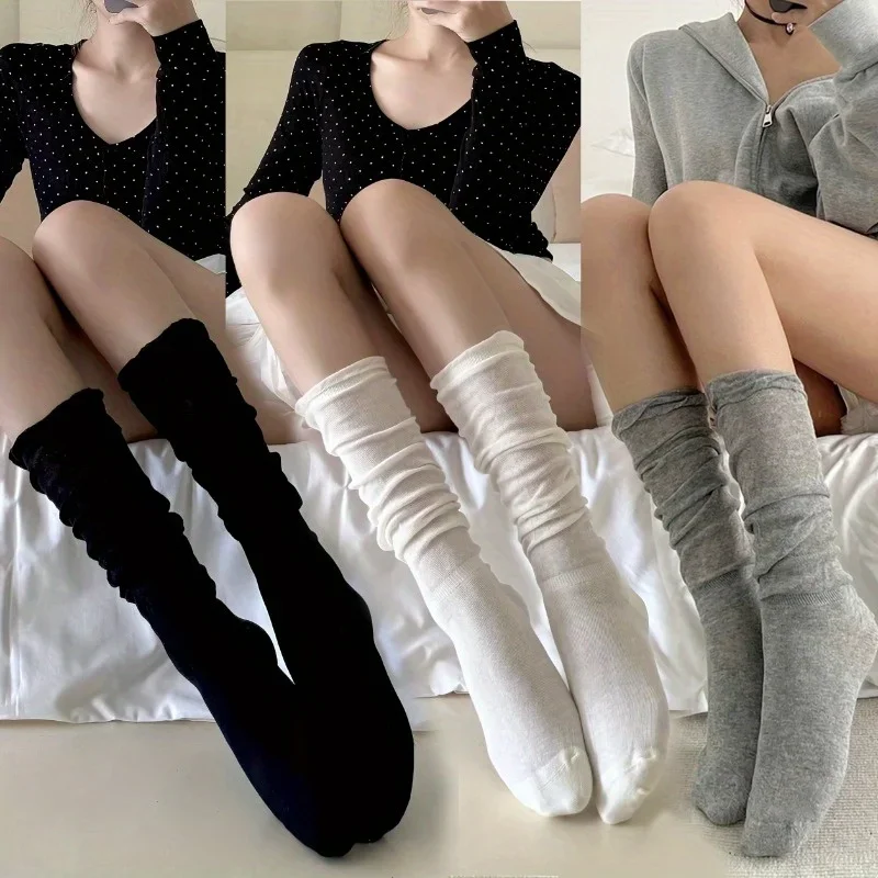 1 Paar dünne Kniestrümpfe für Damen – atmungsaktive JK-Socken im Ballett-Stil für den täglichen Gebrauch