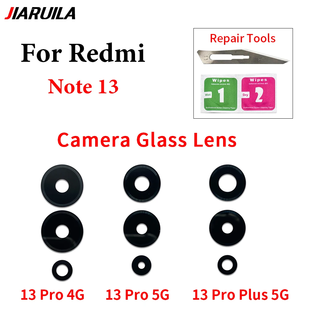 Camera Glass Lens Back Rear Camera Glass Lens   Replacement Repair Spare PartsFor Xiaomi For Redmi Note 13 12 Pro Plus 4G 5G