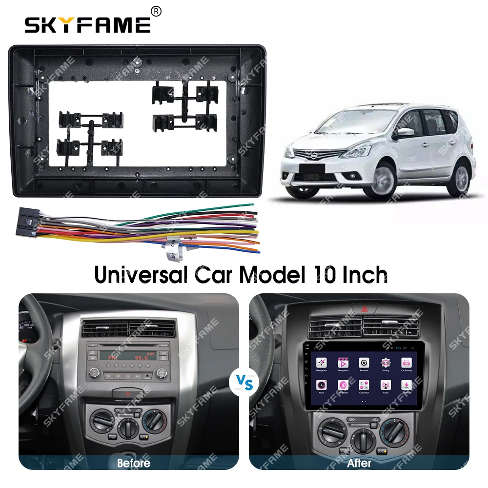 Универсальная рамка SKYFAME 2DIN, кабель, панель-адаптер для 9-дюймового автомобиля, Android, большой экран, радио, аудио ободок