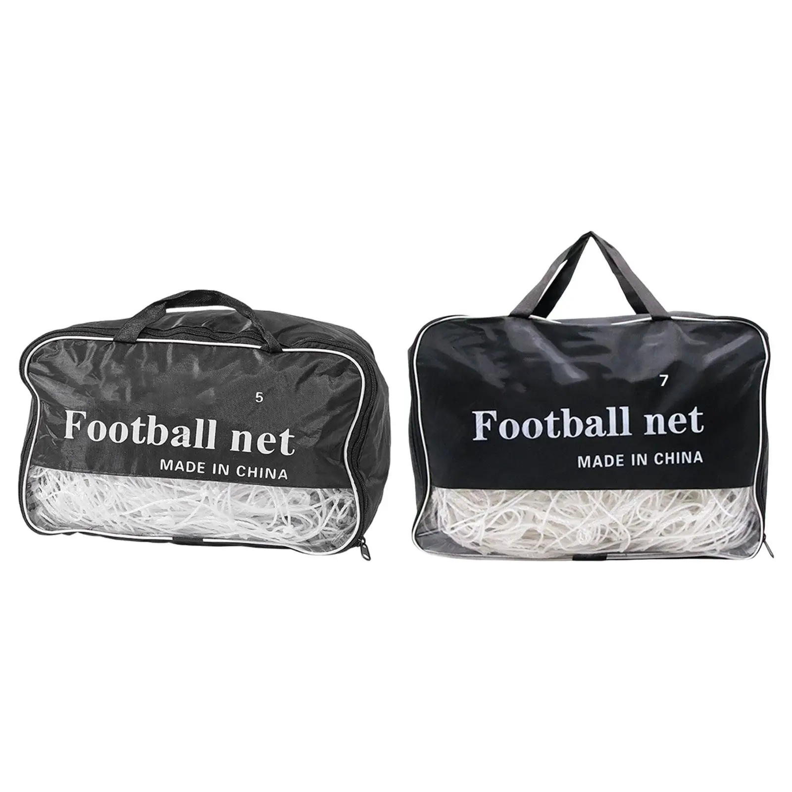 Soccer Goal Net White Lightweight with Bag Replacement Football Net for Match Intermediate Beginner Competition