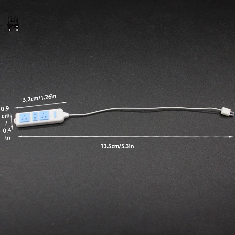 子供用ケーブル付きドールハウスソケット,家電アクセサリー,シミュレーションゲーム,家の装飾,1/12, 1個