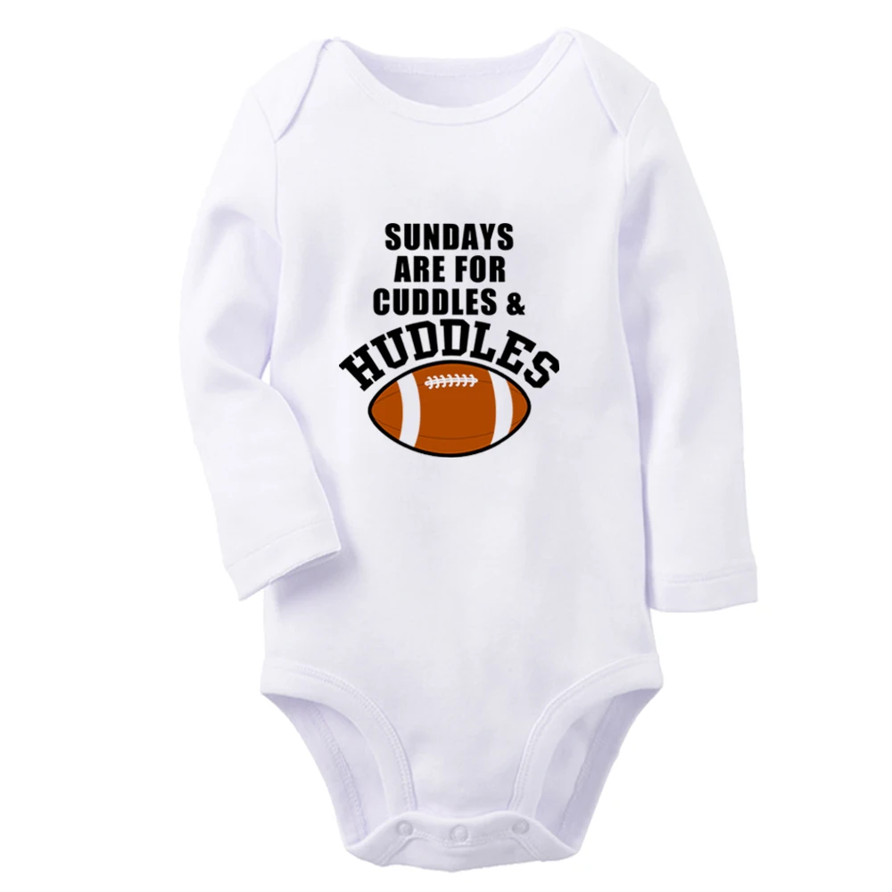 

Sundays are for Cuddles & Huddles Cute Baby Rompers Baby Boys Girls Fun Print Bodysuit Infant Long Sleeves Jumpsuit Kids Clothes