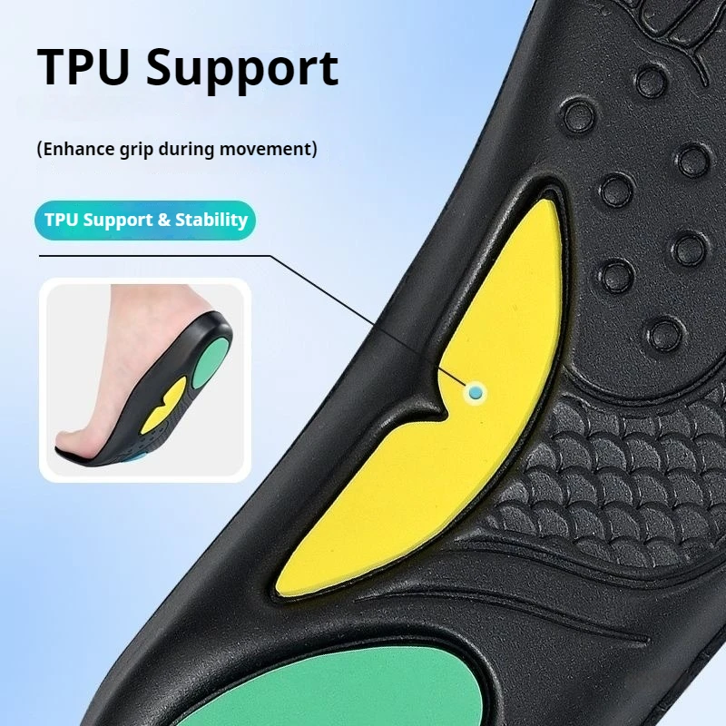 زوج واحد من نعال الأحذية الداعمة للقوس، نعال رياضية ماصة للصدمات للرجال والنساء، نعال أحذية قابلة للتنفس ومزيلة للروائح