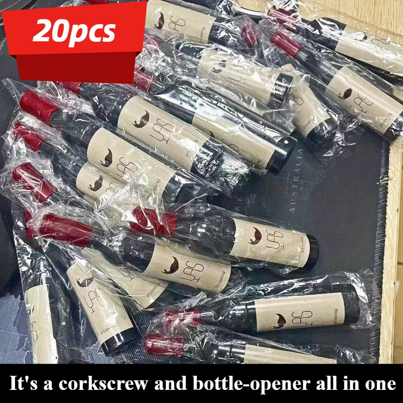 20pcs Wedding Gifts Bottle Opener Magnet for Refrigerator Foldable Wine Opener Champagne Corkscrew for Wedding Favors