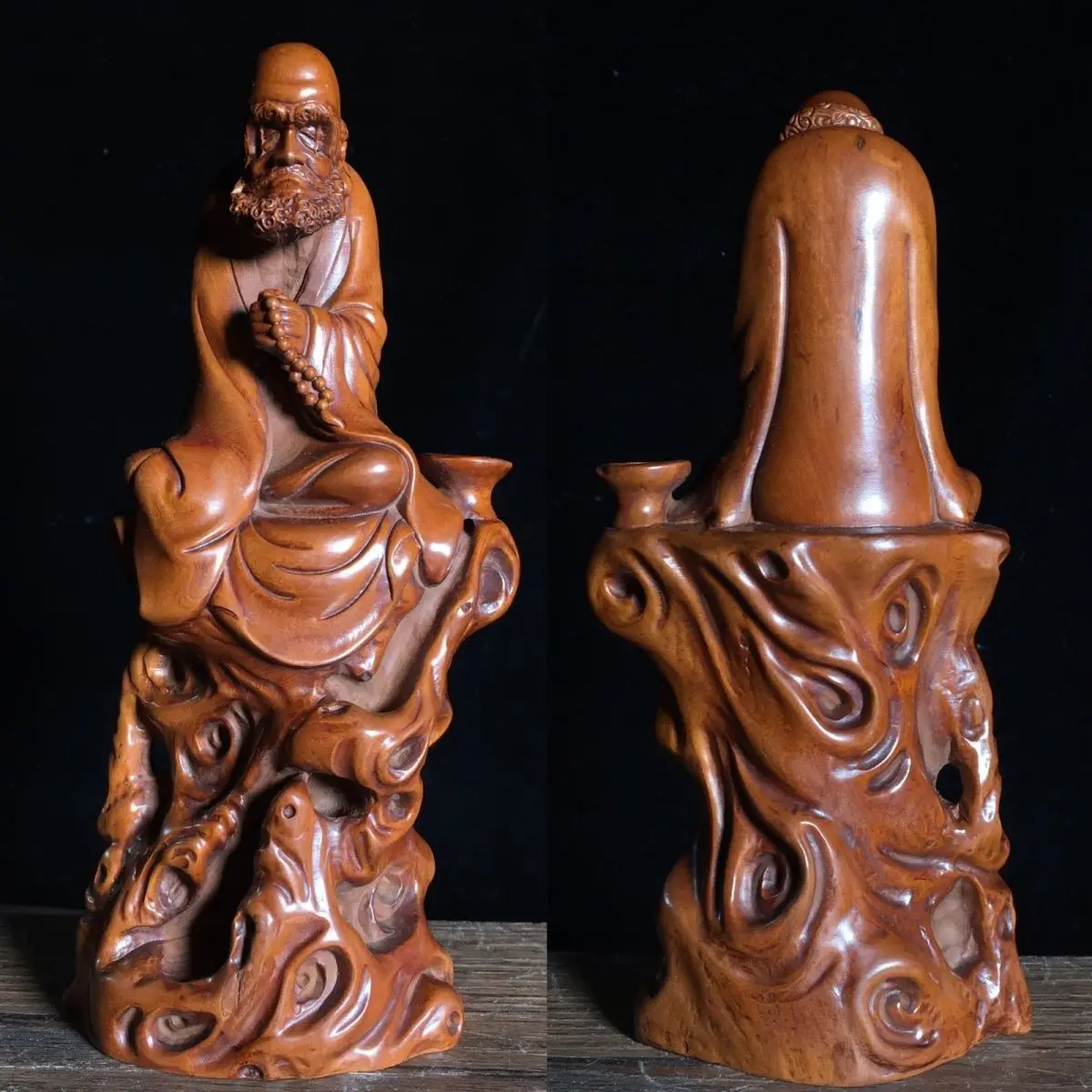 Dharma backflow incense burner Statue Figurine Desktop Ornaments Home Decoration Crafts Tea Pet Decor