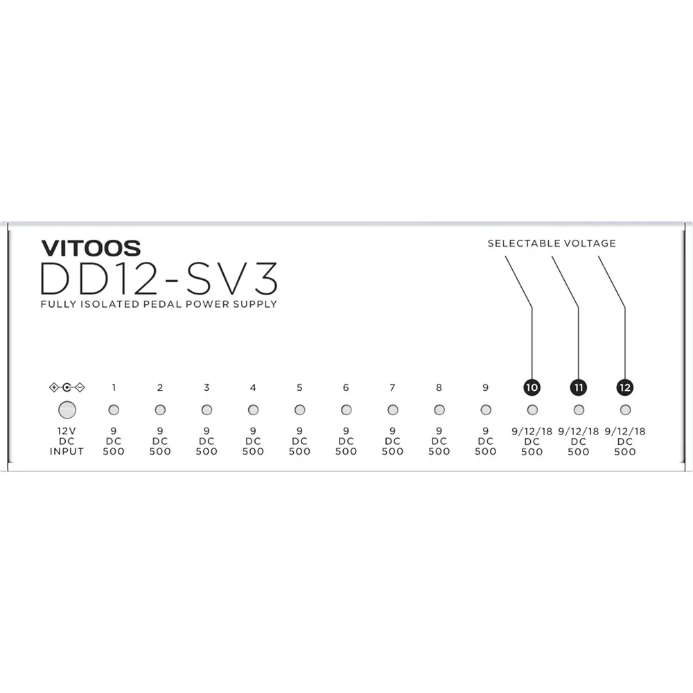 VITOOS DD12-SV3 effect pedal power supply fully isolated Filter ripple Noise reduction High Power Digital effector