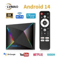 LVMAO Smart TV Box R69 Plus Android14 Support 8K Video Allwinner H728 Wifi 6 BT5 Google Voice NETFLIX Media Player Set Top Box