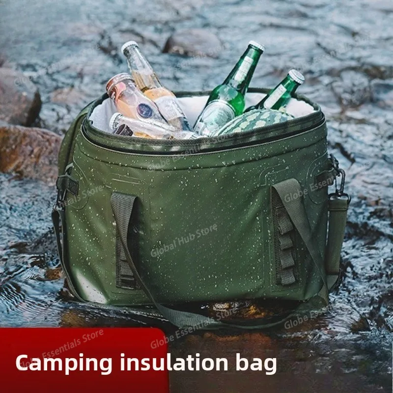 

Large Capacity Portable Thermal Insulation Ice Bag Outdoor Camping Travel Cold Preservation Net Cloth Handheld Picnic Lunchbox