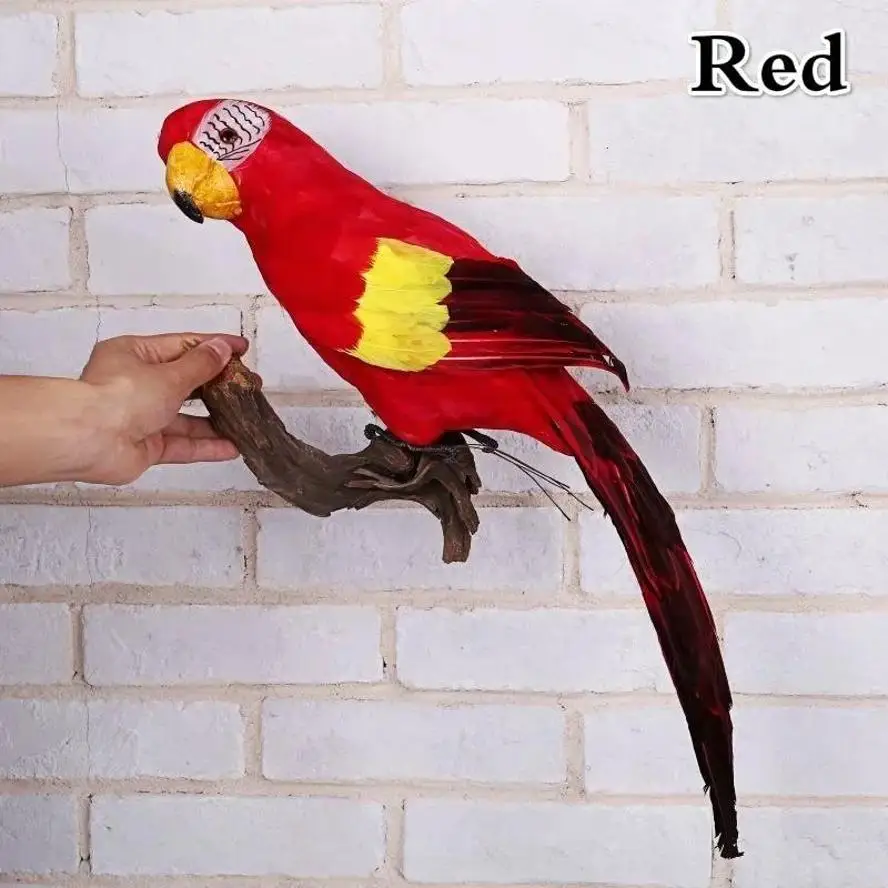 1 Pcs Brand New Creative 45cm Simulated Parrot Handmade Macaw Foam Feather Lawn Statue Ornaments Fake Animal Bird Garden Props