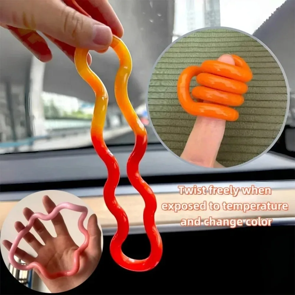 Thermochromic Twist Tangle Fidget Toy,Elastic Doll Joke Gifts For Attention Training Stress Relief Desktop Decoration Crafts