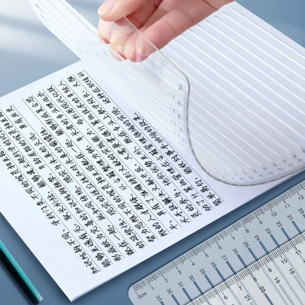 Règle de marquage de ligne droite pour examen de papeterie de devoirs, règle d\'écriture de papeterie, modèle de calligraphie