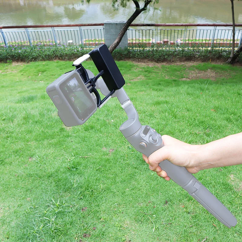 محول كاميرا رياضية محمول باليد Gimbal Switch Mount Plate لـ DJI Osmo Mobile 6 OM 5 4 3 لنقل GoPro 12 11 10 8 Action 4 3 #4