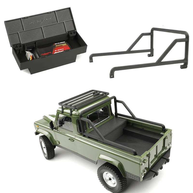 Battery Box Tool Box Roll Cage Type B for 1/10 RC Crawler Car Traxxas TRX4 Defender RD110 2-Door Pickup Truck DIY Upgrade Parts