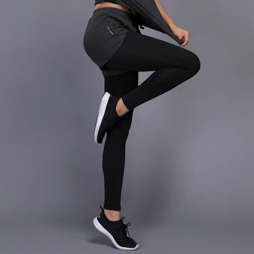 Women Sport Fitness Yoga Pants Running Shorts 2 In 1 Tights Women Jogging Femme Legging Compression Workout Training Trousers