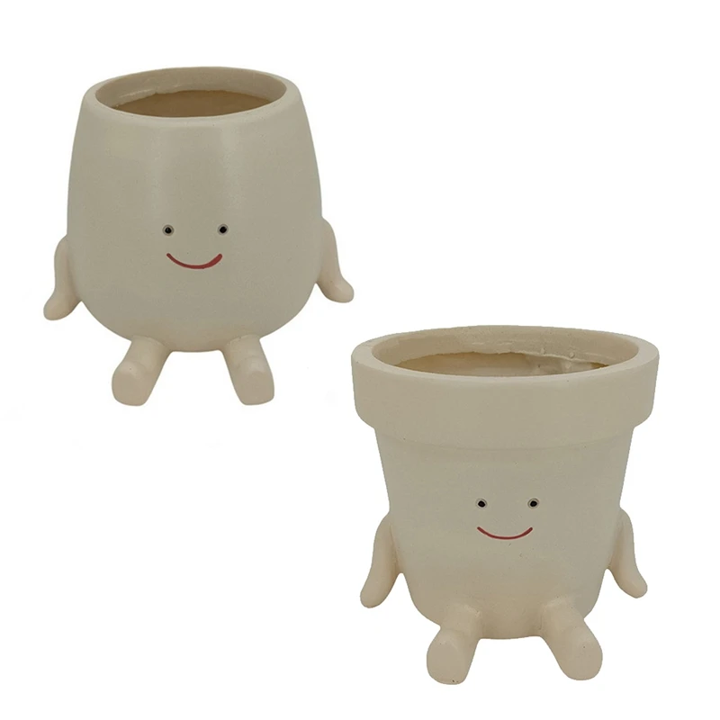 

Забавный горшок для растений, уникальный цветочный горшок для лица для комнатных и уличных растений, милые горшки для головы, декоративные A