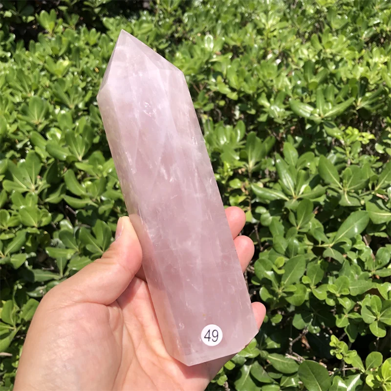600g Natural Pink Rose Quartz Crystal Obelisk Wand Point Healing