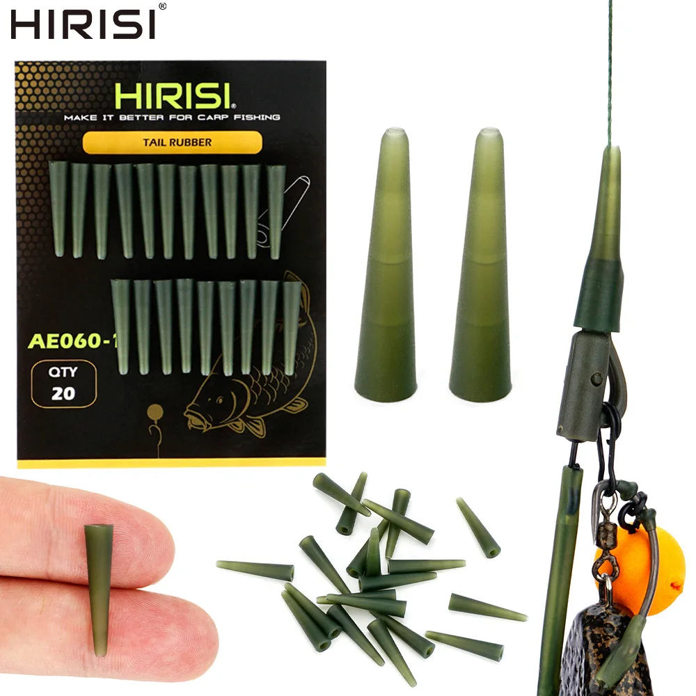 Hirisi AE060-1 20Pcs Carp Fishing Lead Clip Tail Rubber Cone Sleeves Anti-Tangle Protective Cone Rubbers Fishing Accessories