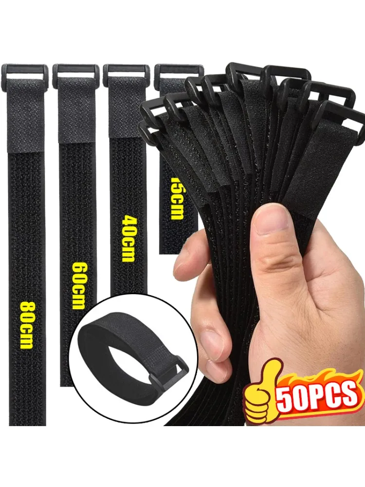 Attaches de câble en Nylon à crochet et boucle réutilisables, attache de fil réglable, sangles de serrage d'emballage, fixation du organisateur de gestion des câbles