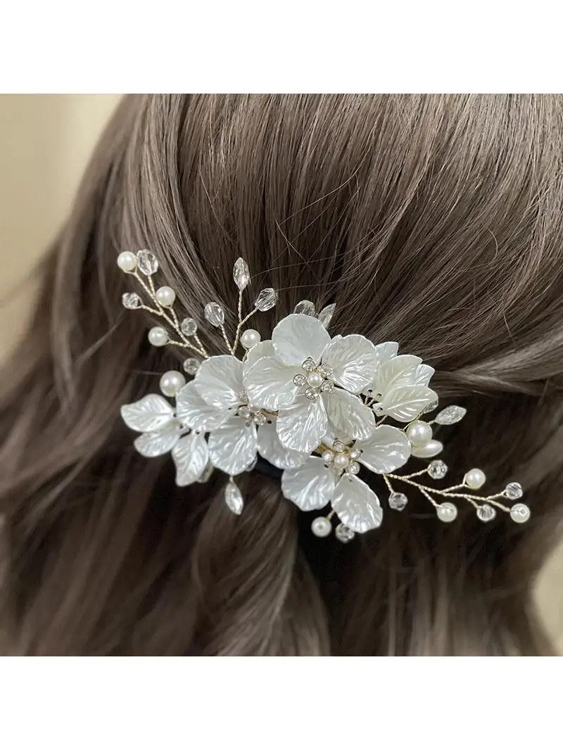Crystal Pearl Flower Hair Clips Elegant Headwear For Women Precious Jewels Bridal Wedding Hair Accessories