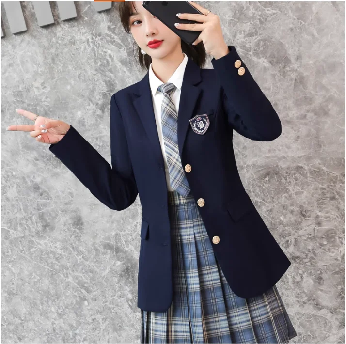 Traje de estudante de moda, estilo universitário, terno JK, uniforme escolar de inverno