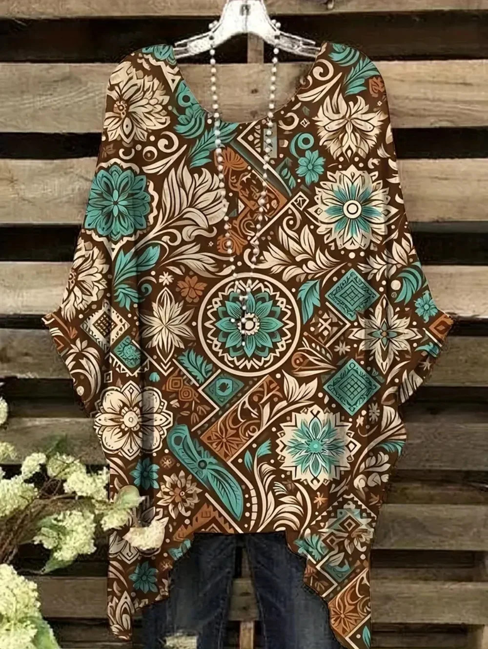 Boêmio chique camisetas de gra - Ethnic Chic Fashion avaliação e preço