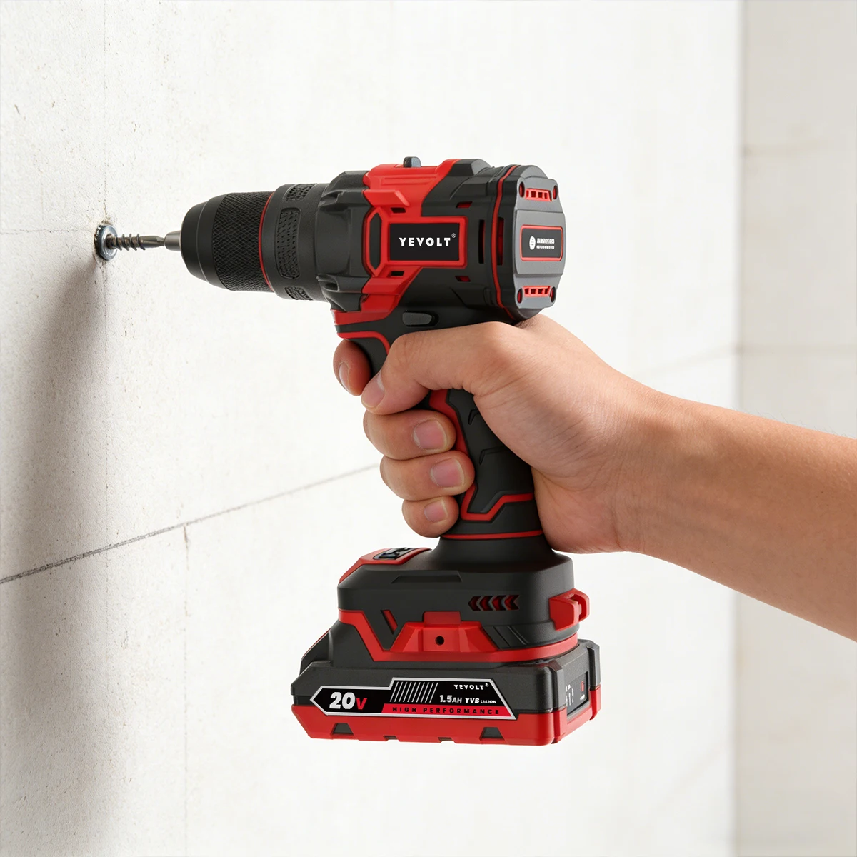 

Бесщеточная ударная дрель 20 В и стандартная дрель, крутящий момент 50 Нм, 2 варианта скорости, аккумулятор 1500/2000 мАч, резиновая ручка, светодиодная электрическая дрель