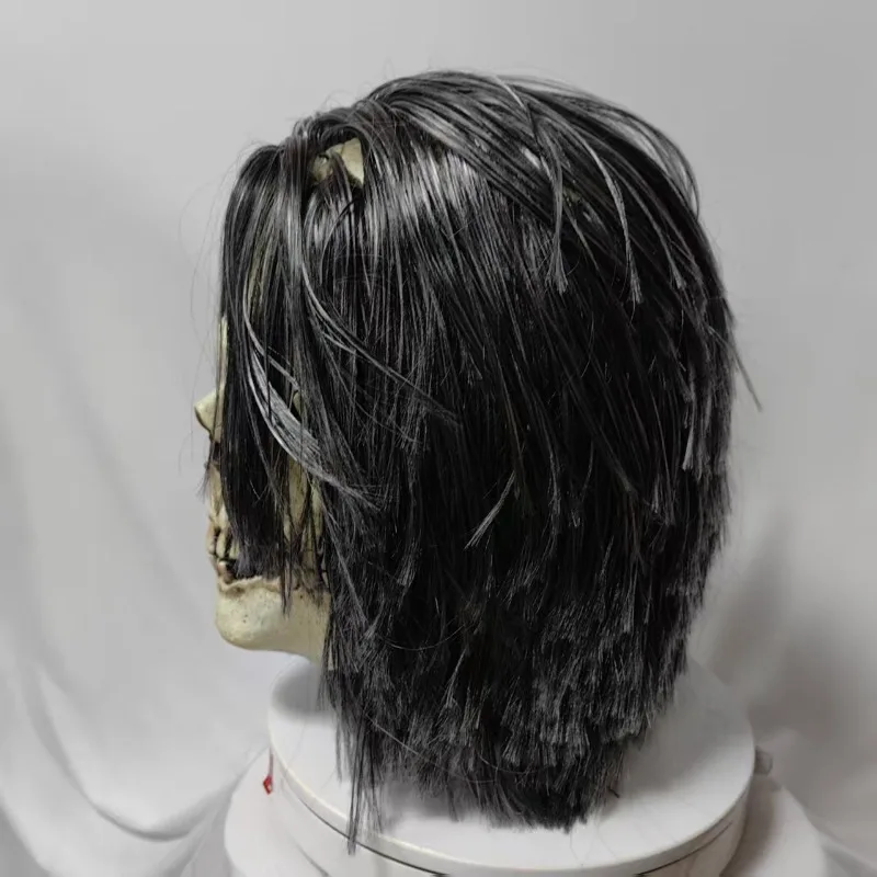 Scary Skull Mask with Hair for Men Women Halloween Creepy Realistic Skeleton Mask Dress Up Cosplay Costume Horror Party Props