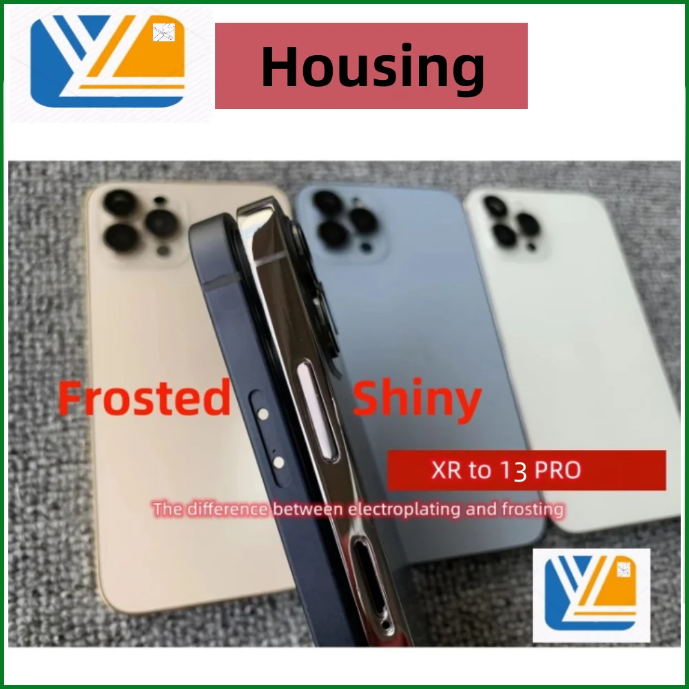 For iPhone Housing Xr To 13 Pro Rear Battery Midframe Replacement XR like 13 PRO Chassis XR to 13 PRO xr Up to 14 PRO Back Cover