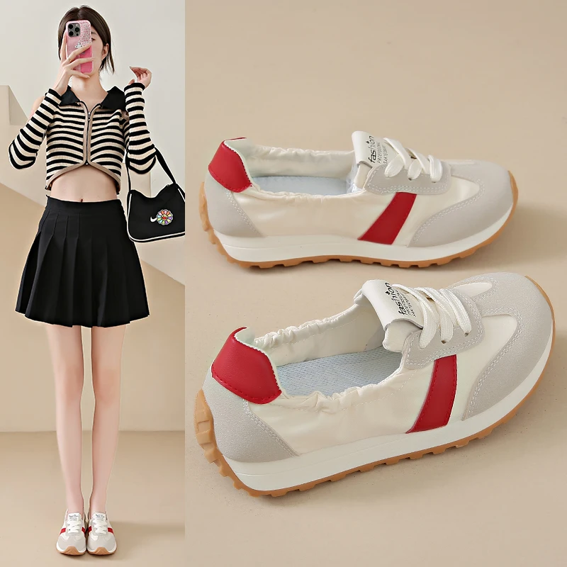 

Women's Lace Up Casual Sneakers 2.5CM Heel Comfortable Breathable Upper Non Slip Wear Resistant Outsole Daily Shoes